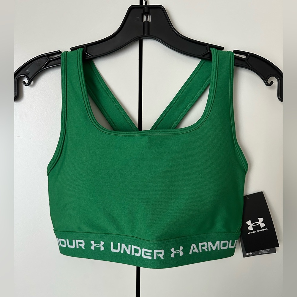 Under Armour Crossback Bold Green Sports Mid Bra
